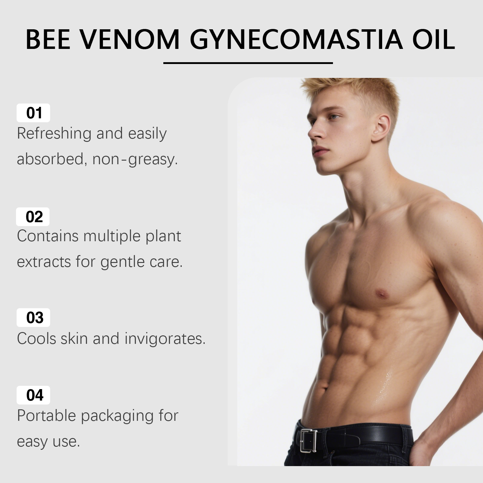 Aceite de ginecomastia de vene - Skincare Natur E reseña y precio