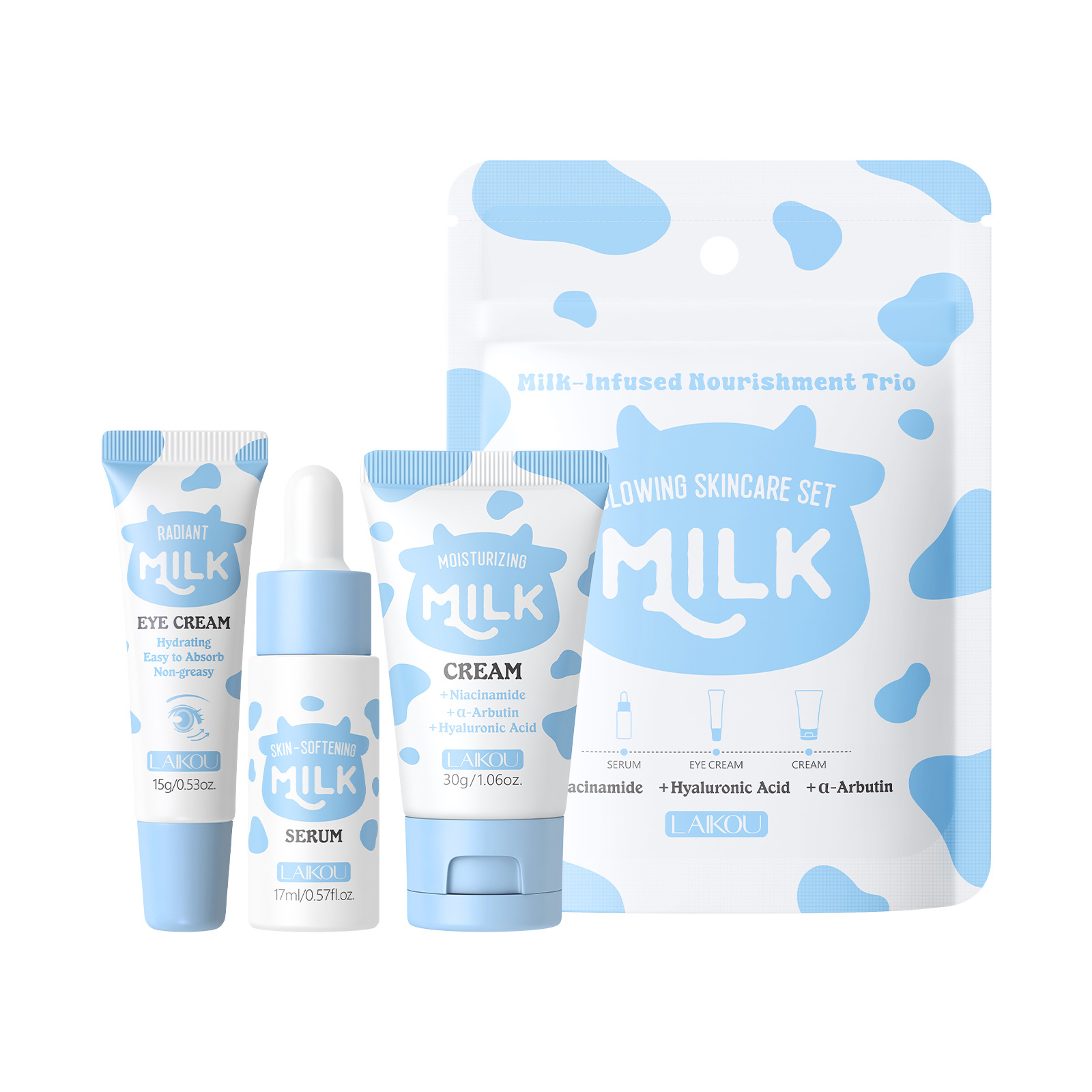 Set de Viaje LAIKOU Milk de 3  - Skincare Gentle reseña y precio