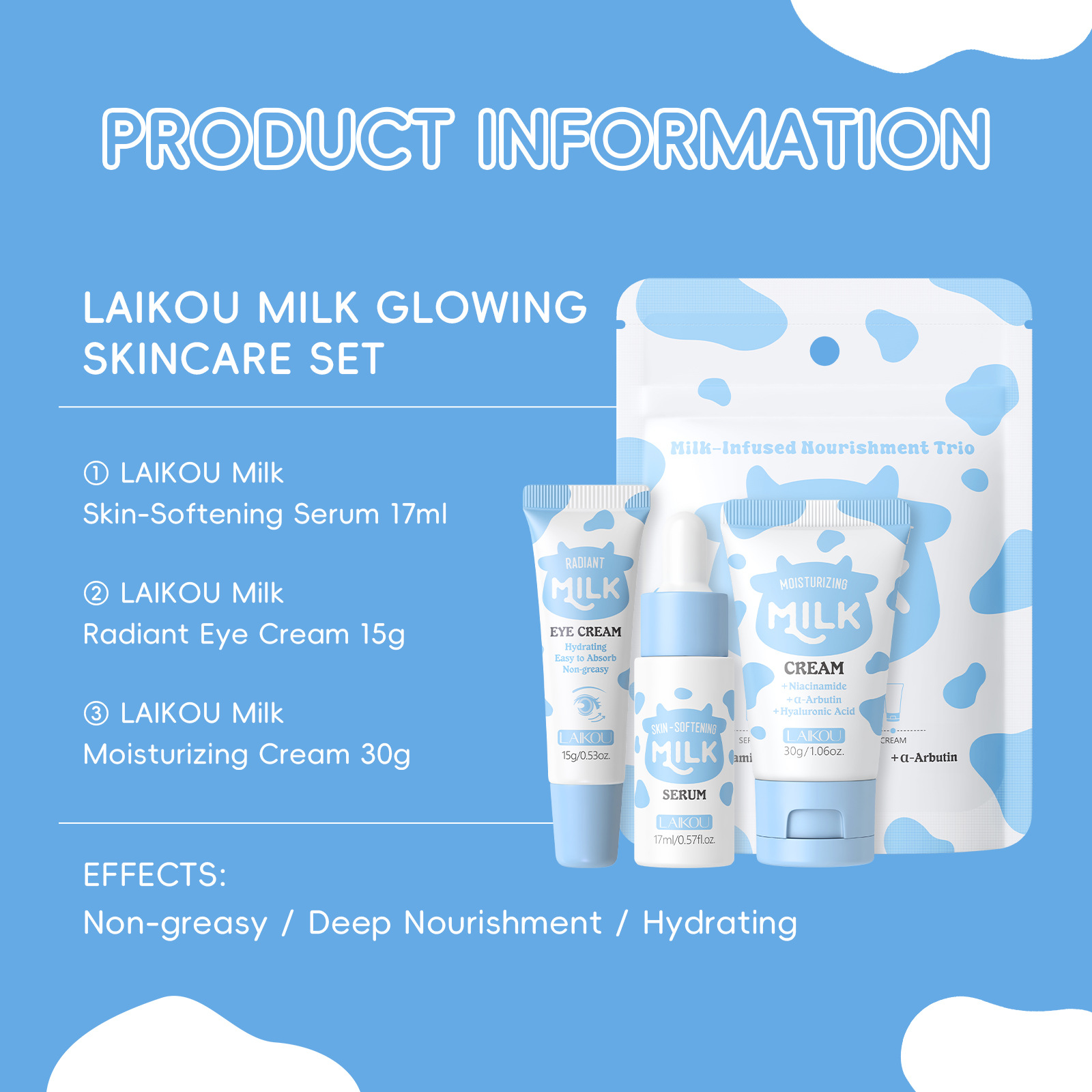 Set de Viaje LAIKOU Milk de 3  - Skincare Gentle reseña y precio